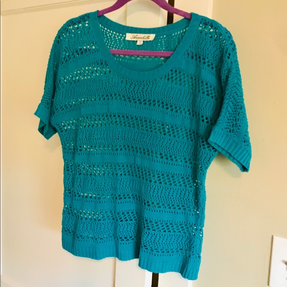 Francesca’s “Annabelle” Label Short Sleeve Sweater - Picture 3 of 7